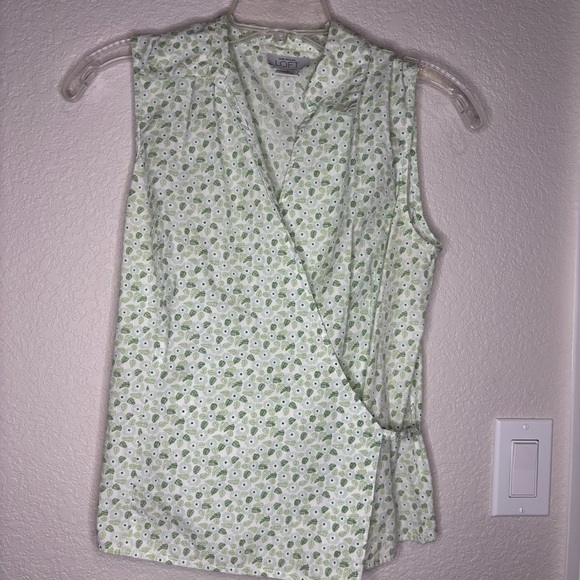 LOFT Tops - LOFT Cream‎ Sleeveless Wrap Blouse